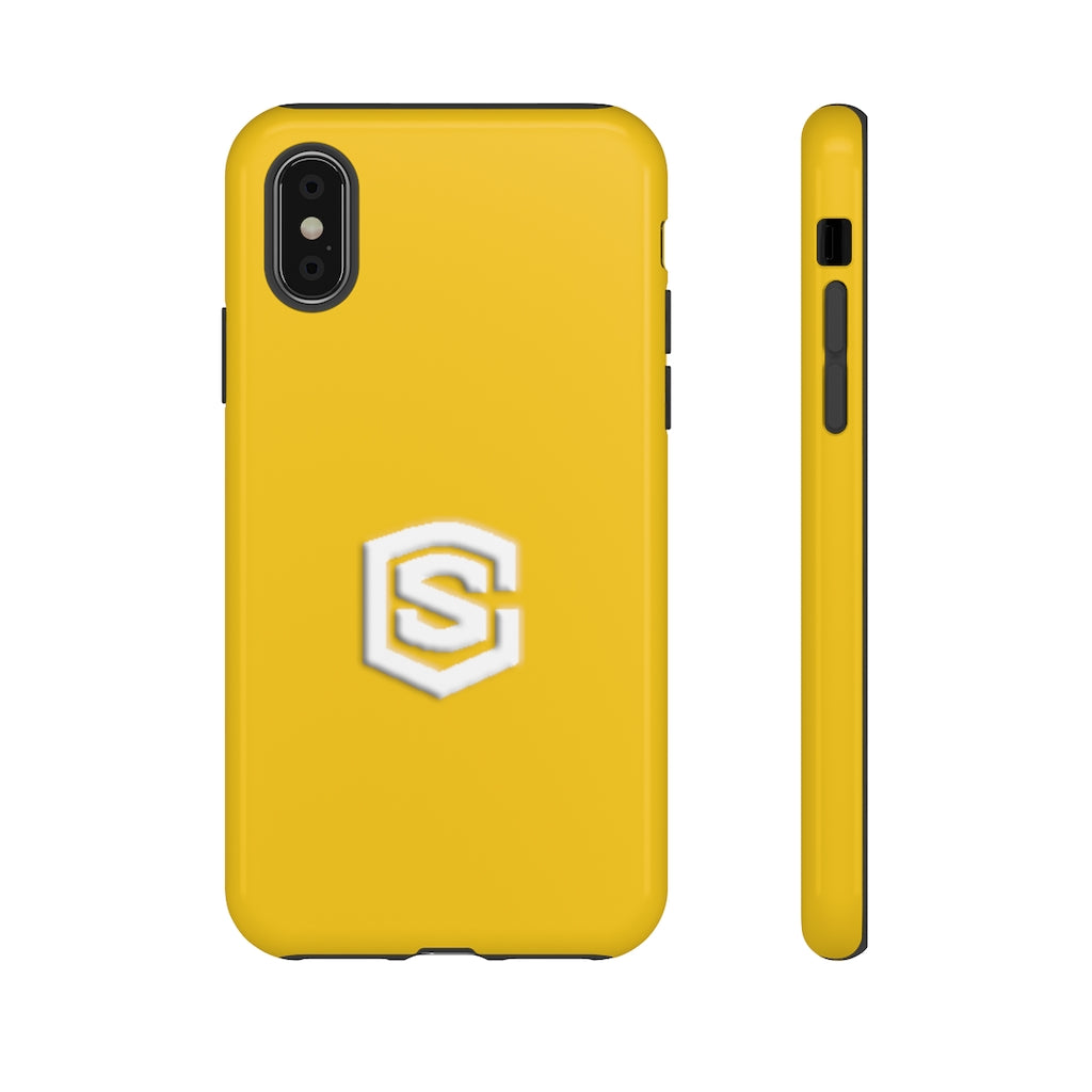 Yellow Tough Cases White Logo