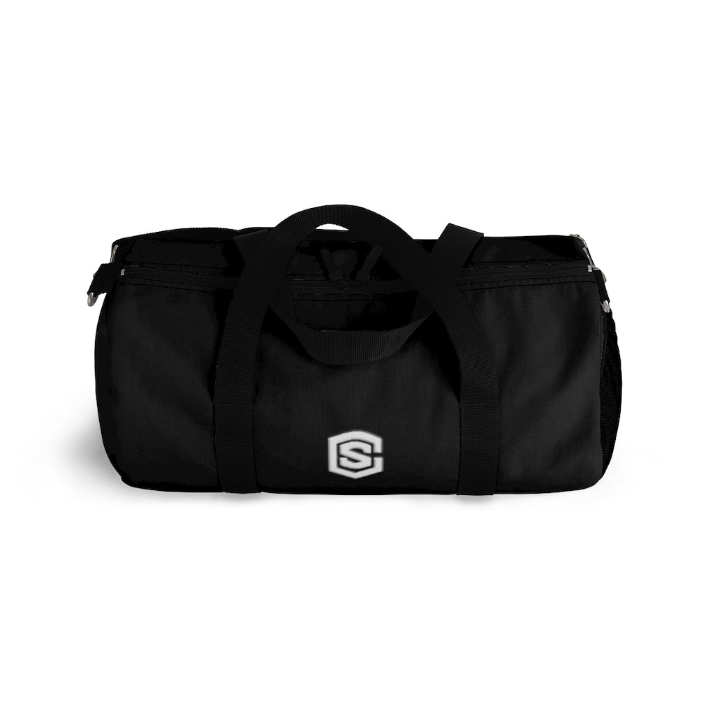 Black Duffel Bag White Logo