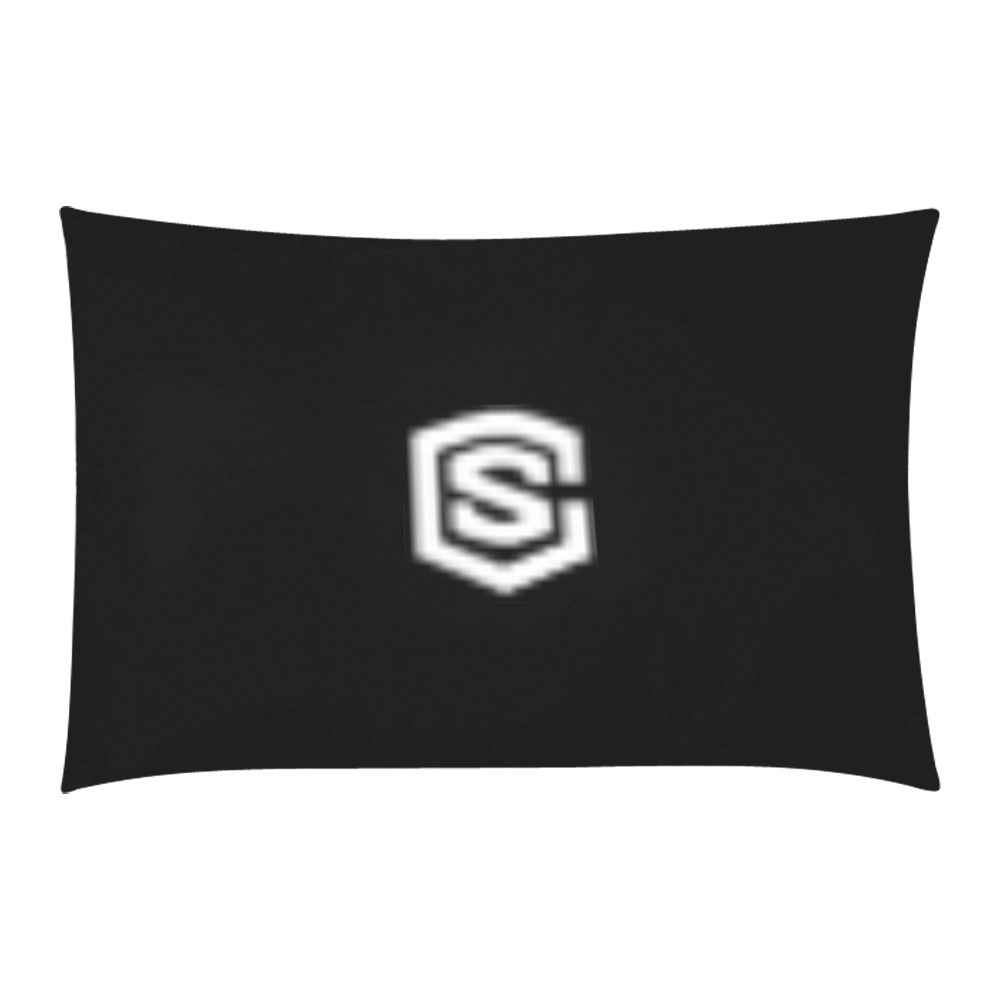 Black 3-Piece Bedding Set (1 Duvet Cover 86"x70"; 2 Pillowcases 20"x30")(One Side) wtih White Logo 3-Piece Bedding Set (1 Duvet Cover 86"x70"; 2 Pillowcases 20"x30")(One Side)