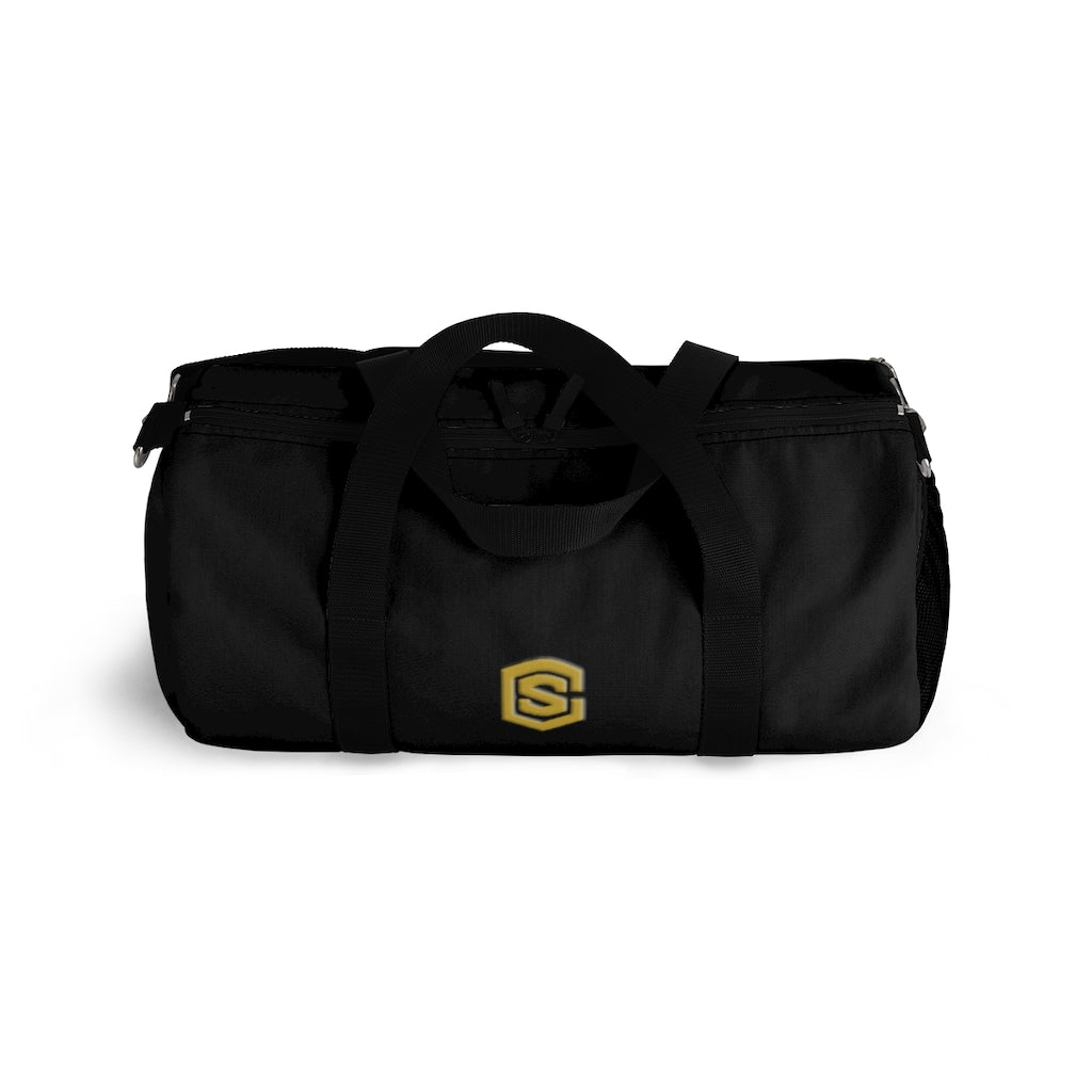 Black Duffel Bag Gold Logo
