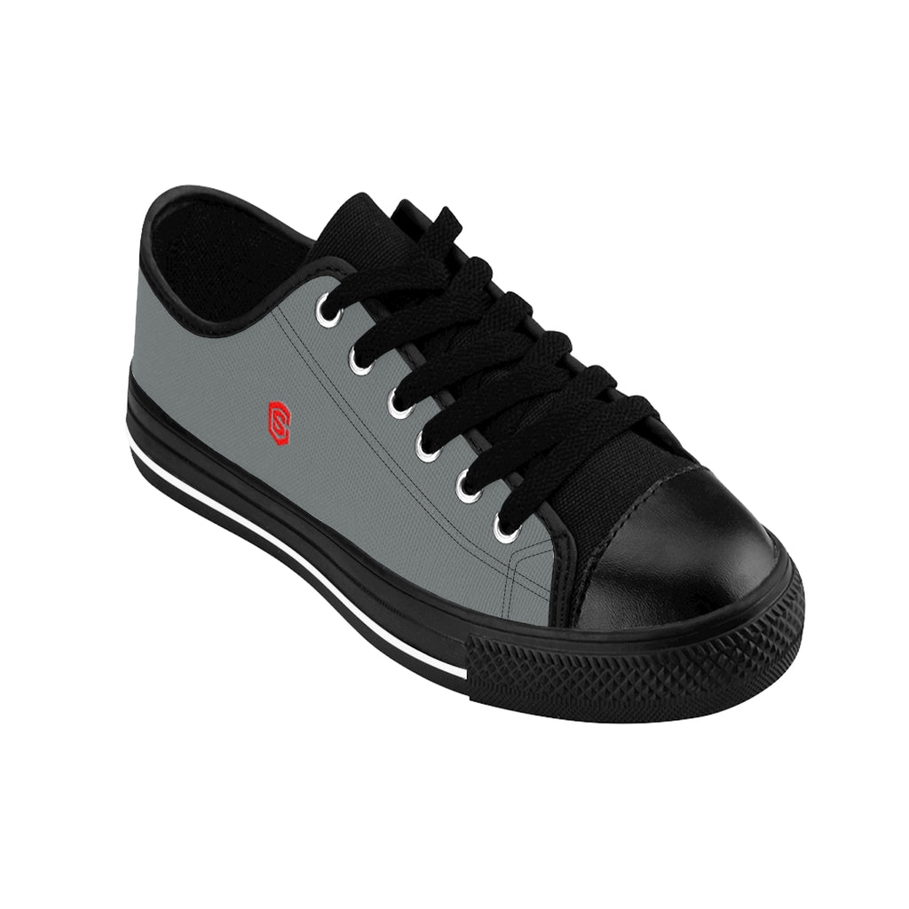 Grey Men's Sneakers - red logo