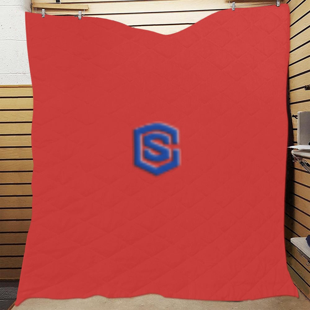 RED CUSTOM QUILT BLUE LOGO Custom Quilt 70" x 80"