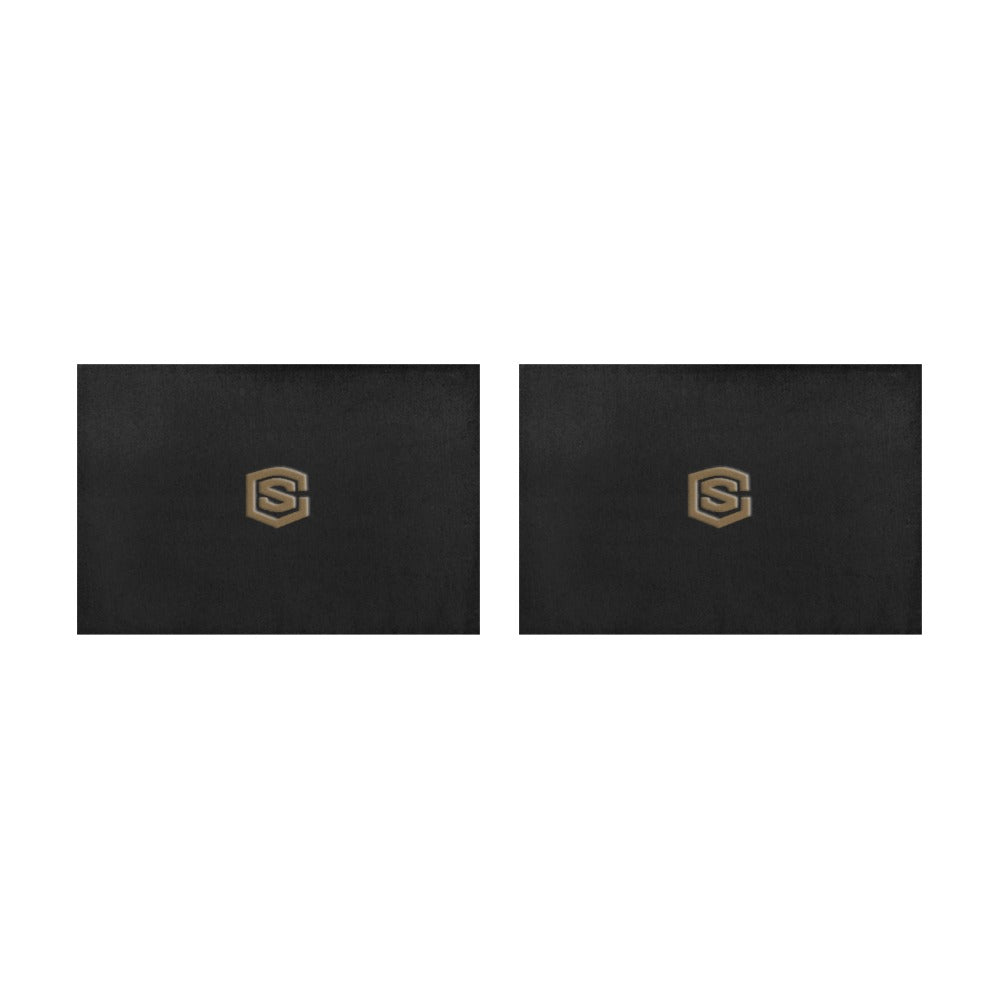 Black Placemats 12" x 18" With Brown Logo Placemats 12" x 18" (Set of 2)