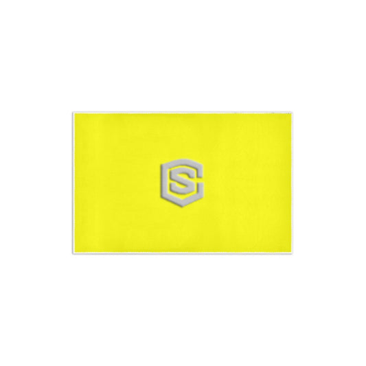 Yellow Area Rug 2.6' x 1.7' with Silver Logo Area Rug 2.6' x 1.7'