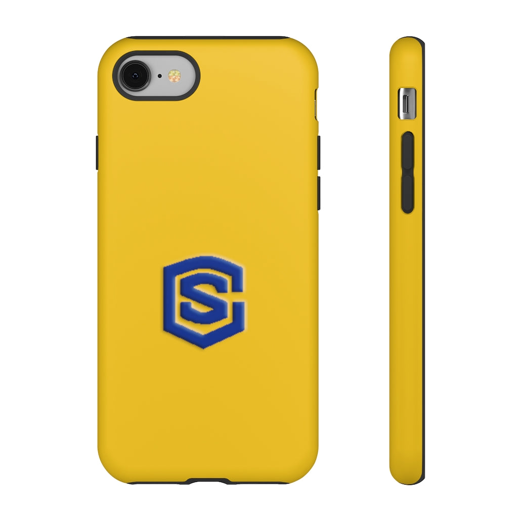 Yellow Tough Cases Blue Logo