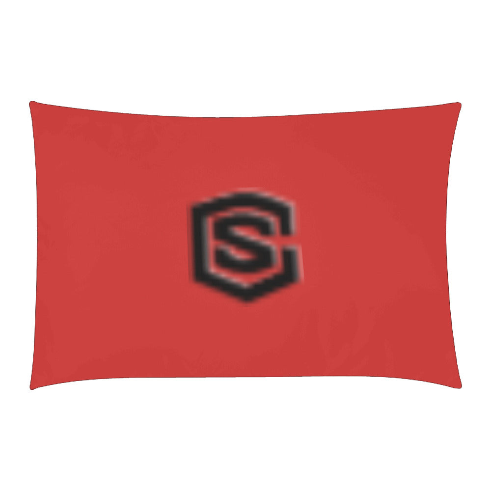 Red Duvet Cover Black Logo 3-Piece Bedding Set (1 Duvet Cover 86"x70"; 2 Pillowcases 20"x30")(One Side)