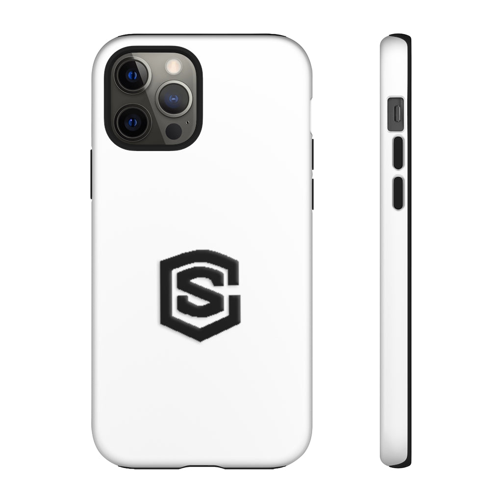 White Tough Cases Black Logo