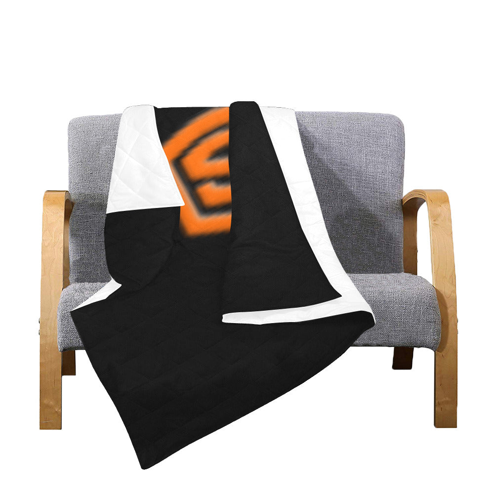 Black Custom Quilt Orange Logo Custom Quilt 50" x 60"
