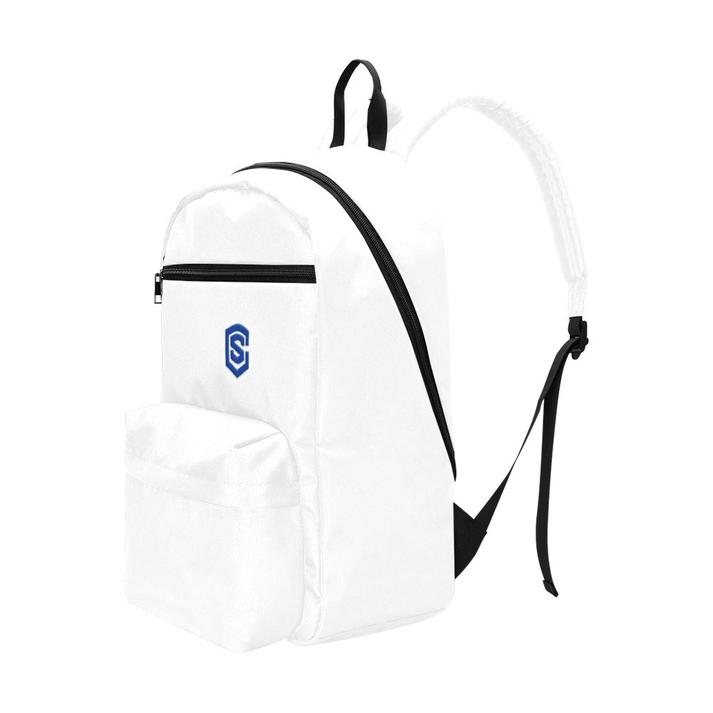White Travel Backpack With Blue Logo Travel Backpack(Large Capacity)(Model 1691)