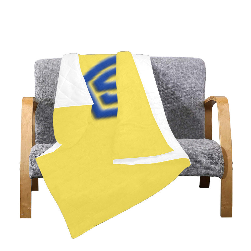 Yellow Custom Quilt Blue Logo Custom Quilt 50" x 60"