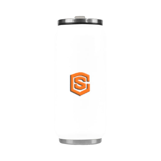 White Stainless Steel Vacuum Mug (13.7 OZ) with Orange Logo Stainless Steel Vacuum Mug (13.7 OZ)