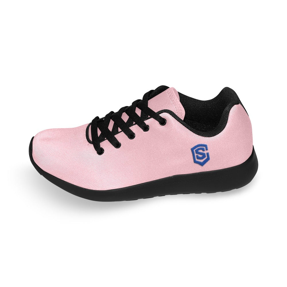 PINK KID SNEAKER WITH BLUE LOGO Kid's Sneakers (Little Kid / Big Kid) (Model020)