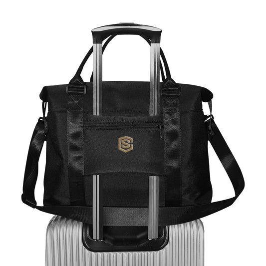 Black Large Capacity Duffle Bag With Brown Logo Large Capacity Duffle Bag(Model1715)