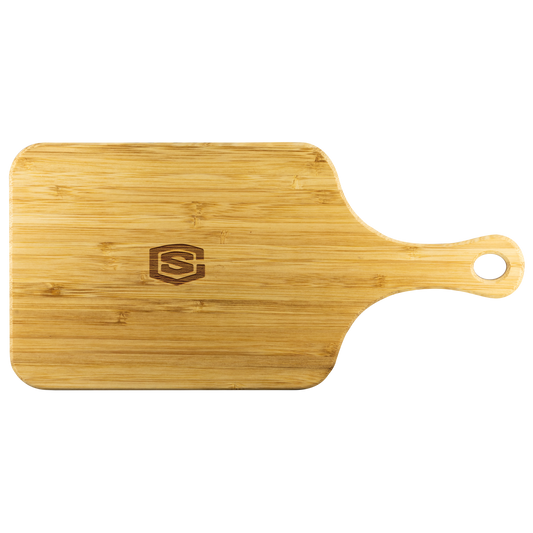 Wood Cutting Board With Handle WITH SILIVER LOGO