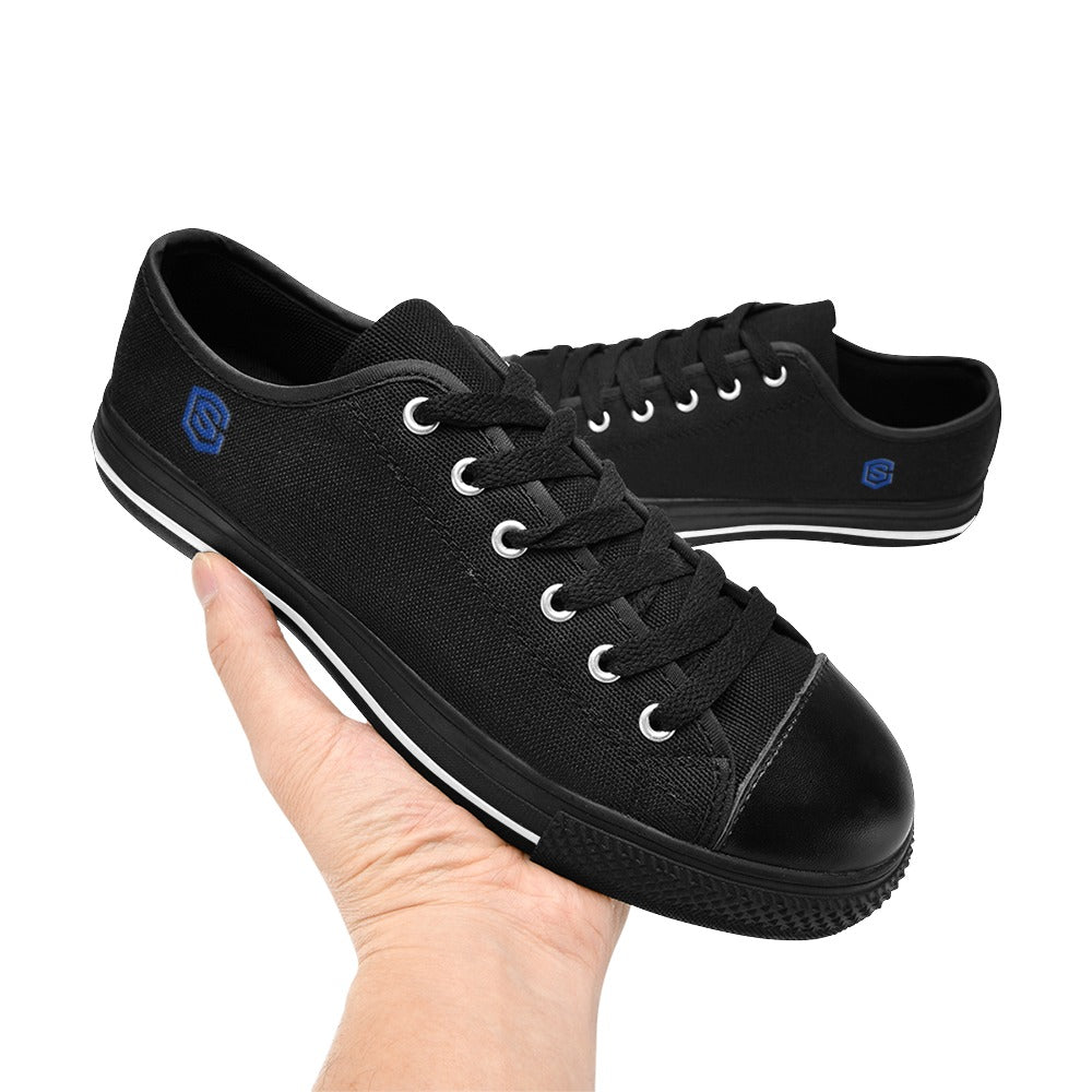 Blue logo Men's Classic Canvas Shoes (Model 018)