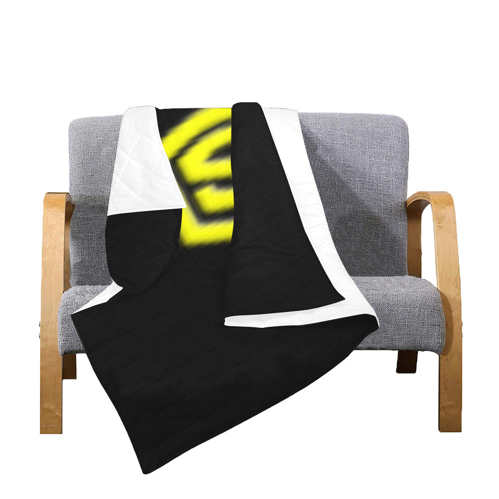 Black Custom Quilt Yellow Logo Custom Quilt 50" x 60"