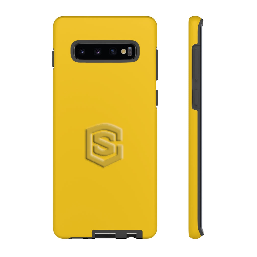 Yellow Tough Cases Gold Logo