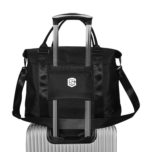 Black Large Capacity Duffle Bag With White Logo Large Capacity Duffle Bag(Model1715)