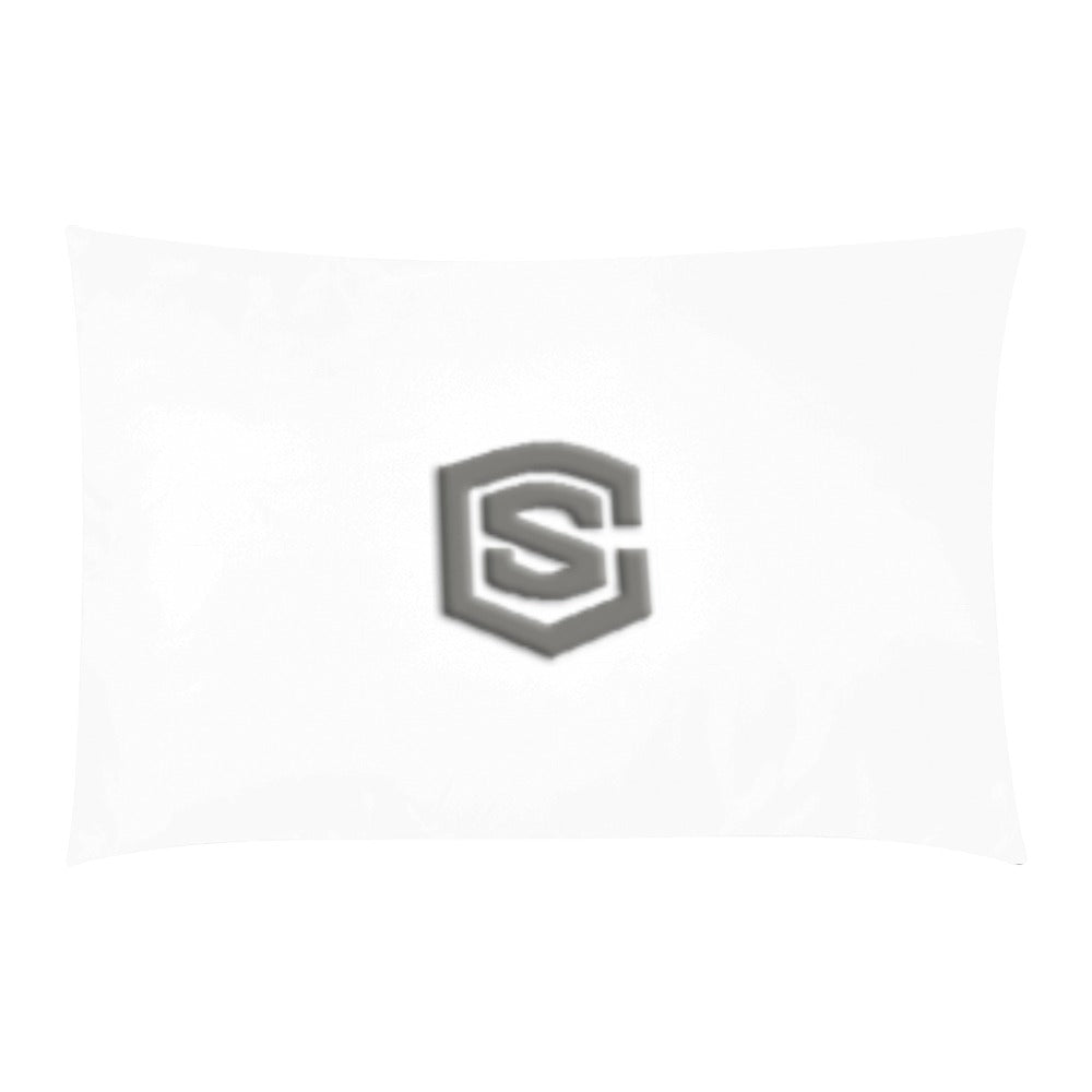 White 3-Piece Bedding Set (1 Duvet Cover 86"x70"; 2 Pillowcases 20"x30")(One Side) wtih Grey Logo 3-Piece Bedding Set (1 Duvet Cover 86"x70"; 2 Pillowcases 20"x30")(One Side)