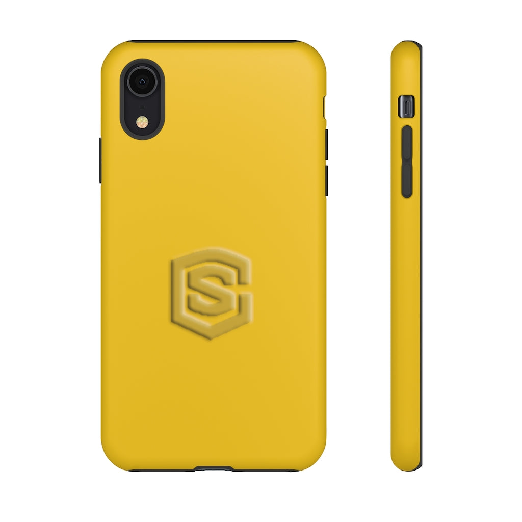 Yellow Tough Cases Gold Logo