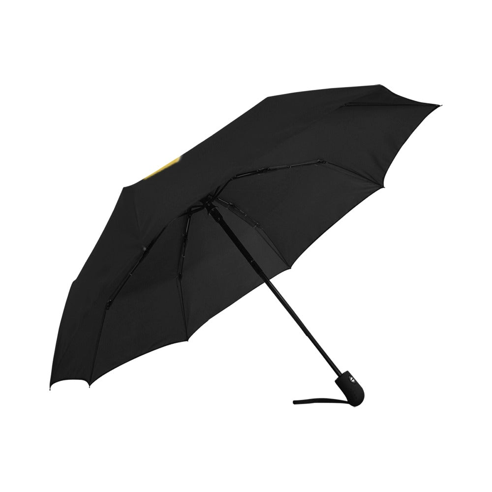 Black Anti-UV Automatic Umbrella With Gold Logo Anti-UV Automatic Umbrella(Outside Printing)(Model U09)