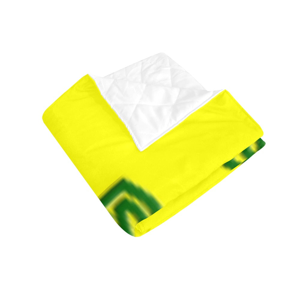 Yellow Quilt with Green Logo Custom Quilt 70" x 80"