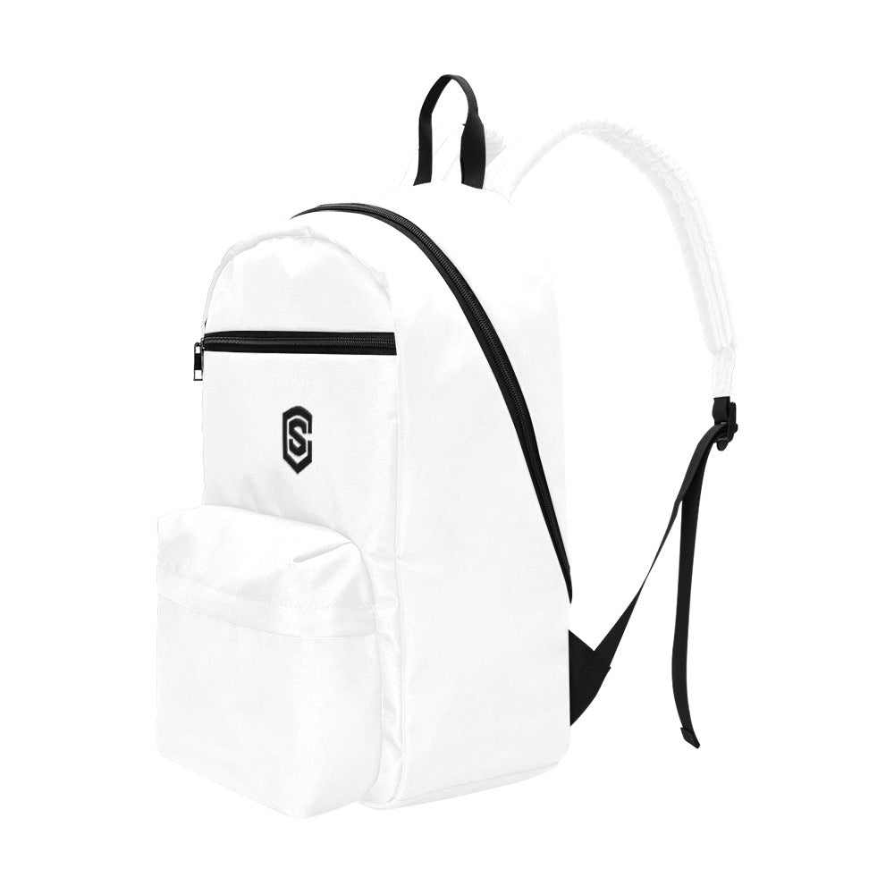 White Travel Backpack With Black Logo Travel Backpack(Large Capacity)(Model 1691)