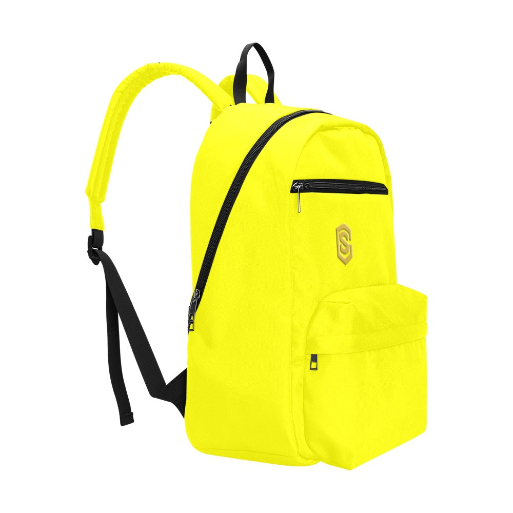 Yellow Travel Backpack With Gold Logo Travel Backpack(Large Capacity)(Model 1691)