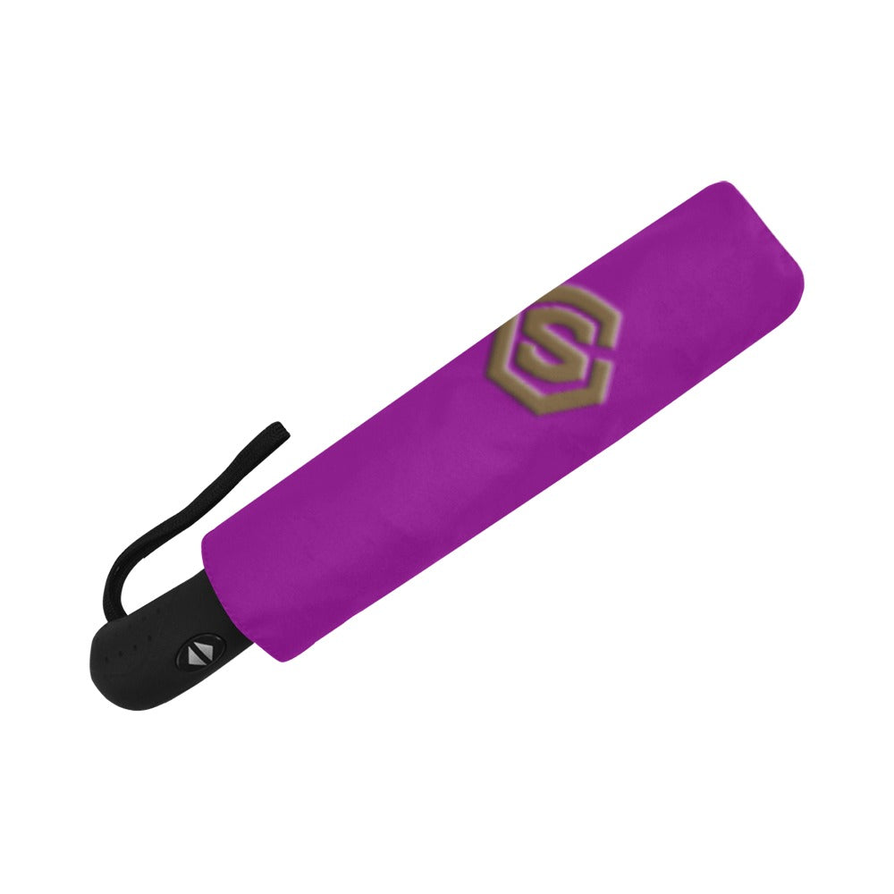 Purple Anti-UV Automatic Umbrella With Brown Logo Anti-UV Automatic Umbrella(Outside Printing)(Model U09)