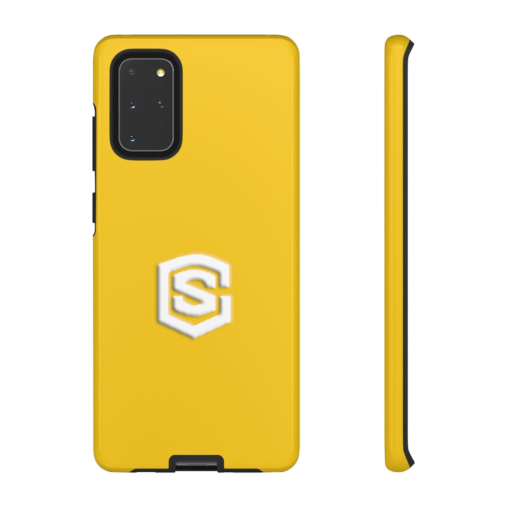 Yellow Tough Cases White Logo
