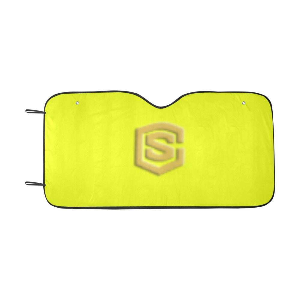 YELLOW AUTO SUN SHADE WITH GOLD LOGO Auto Sun Shade 55" x 29.53"