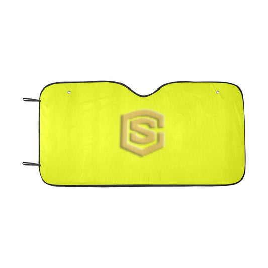 YELLOW AUTO SUN SHADE WITH GOLD LOGO Auto Sun Shade 55" x 29.53"