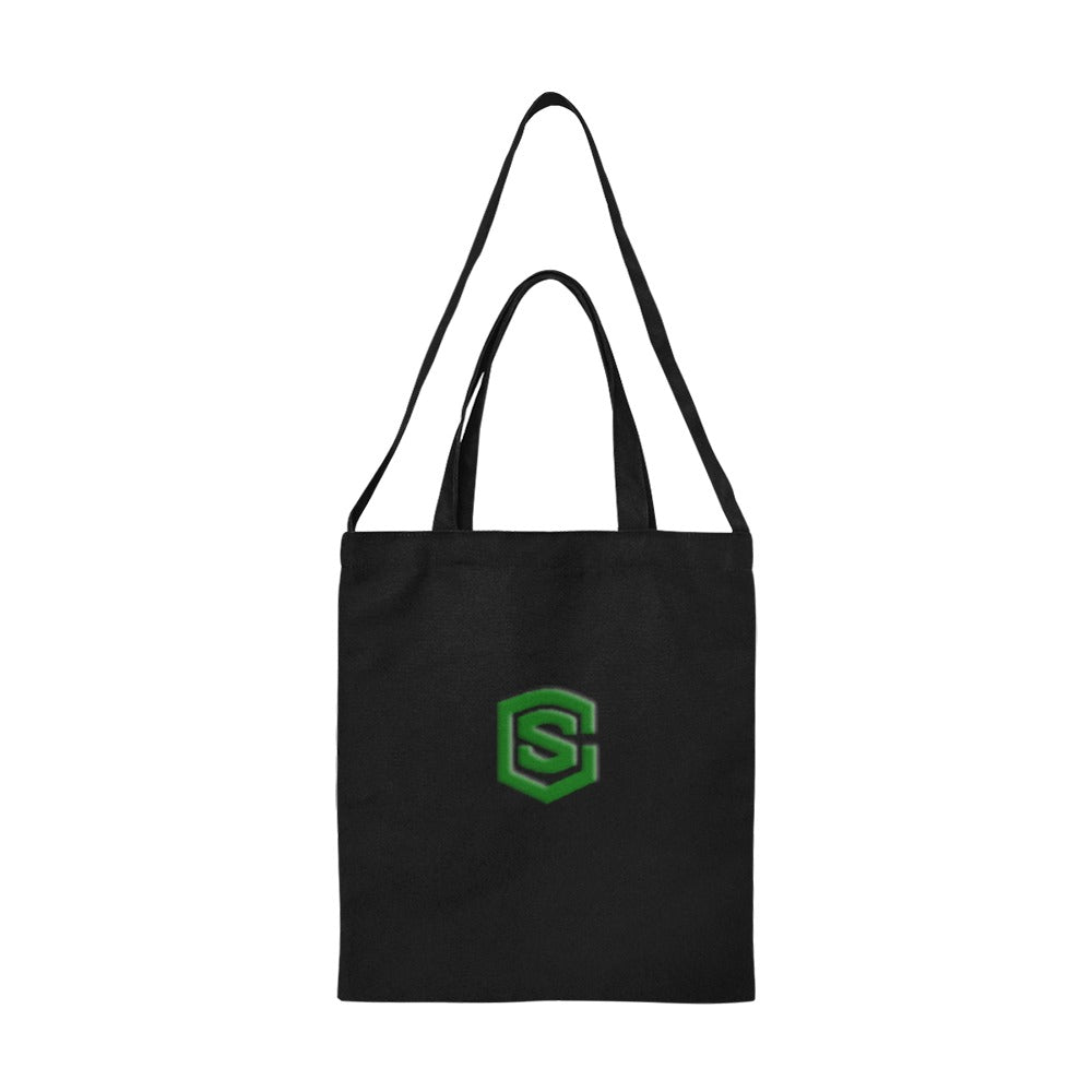 Black All Over Print Canvas Tote Bag With Green Logo All Over Print Canvas Tote Bag(Model1698)(Medium)