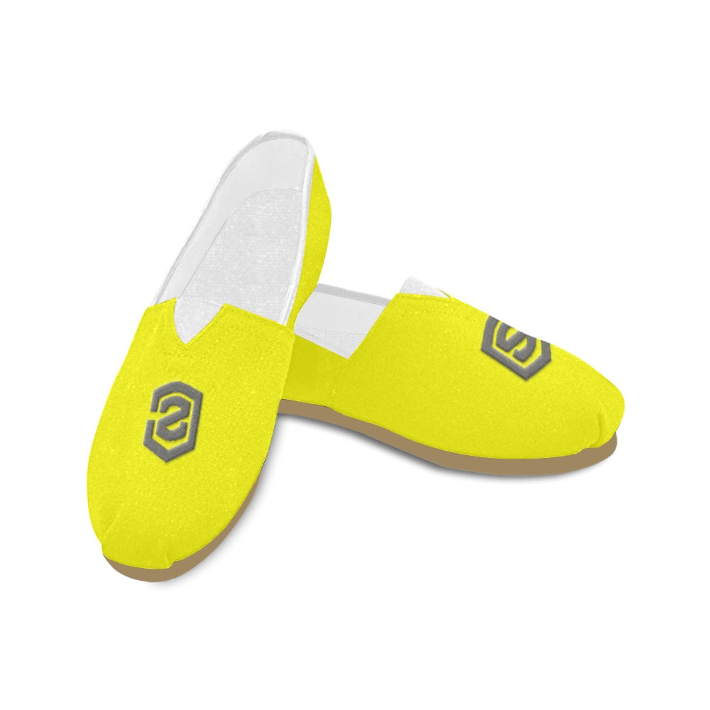 YELLOW Casual Canvas Women's WITH GRAY LOGO Casual Canvas Women's Shoes (Model 004) (Designs are mirrored)