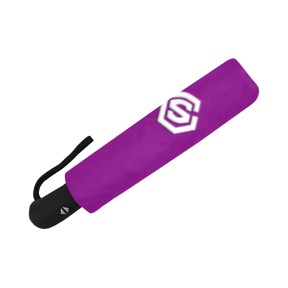 Purple Anti-UV Automatic Umbrella With White Logo Anti-UV Automatic Umbrella(Outside Printing)(Model U09)