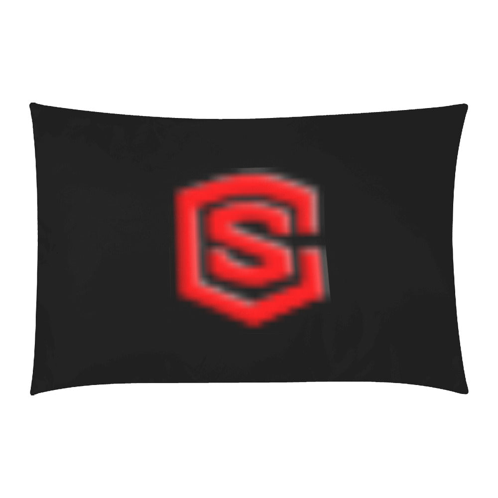 Black Duvet Cover Red Logo 3-Piece Bedding Set (1 Duvet Cover 86"x70"; 2 Pillowcases 20"x30")(One Side)