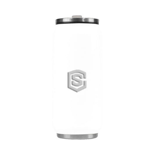 White Stainless Steel Vacuum Mug (13.7 OZ) with Silver Logo Stainless Steel Vacuum Mug (13.7 OZ)