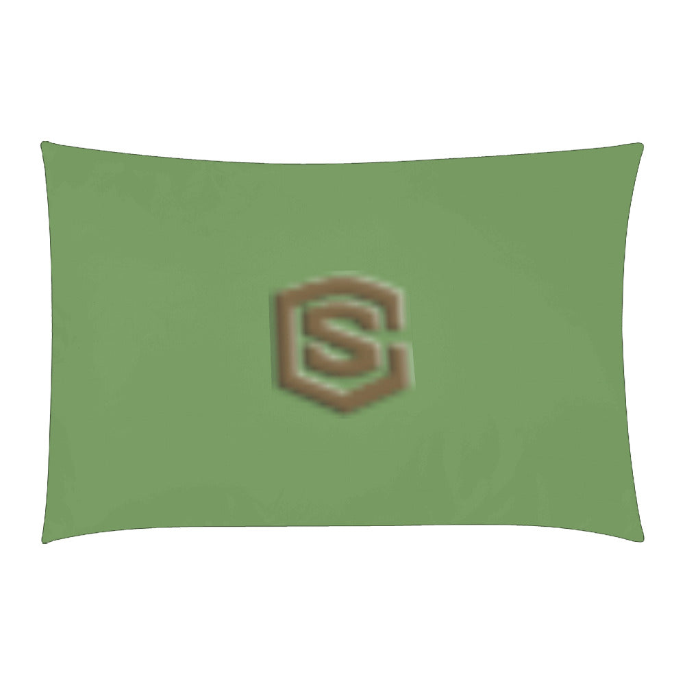 Green Duvet Cover Brown Logo 3-Piece Bedding Set (1 Duvet Cover 86"x70"; 2 Pillowcases 20"x30")(One Side)