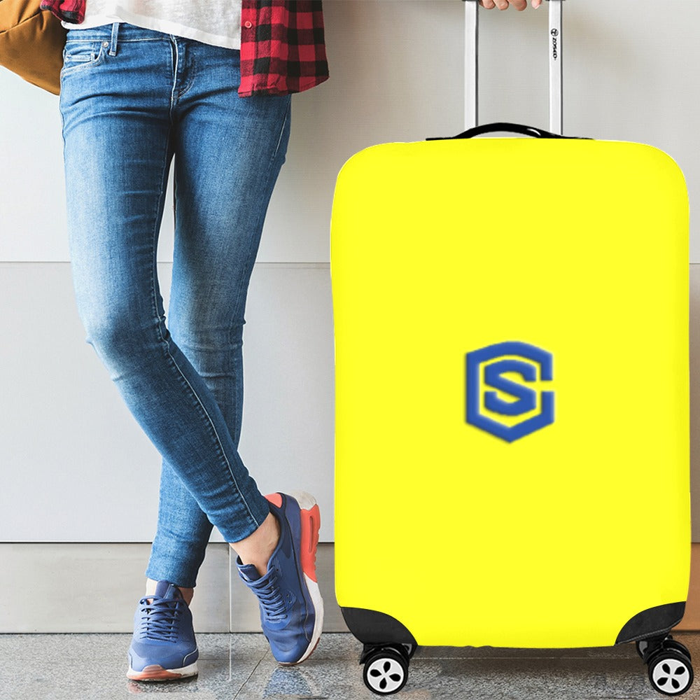 YELLOW LUGGAGE COVER WITH BLUE LOGO Luggage Cover (Large Size) (26"-28")