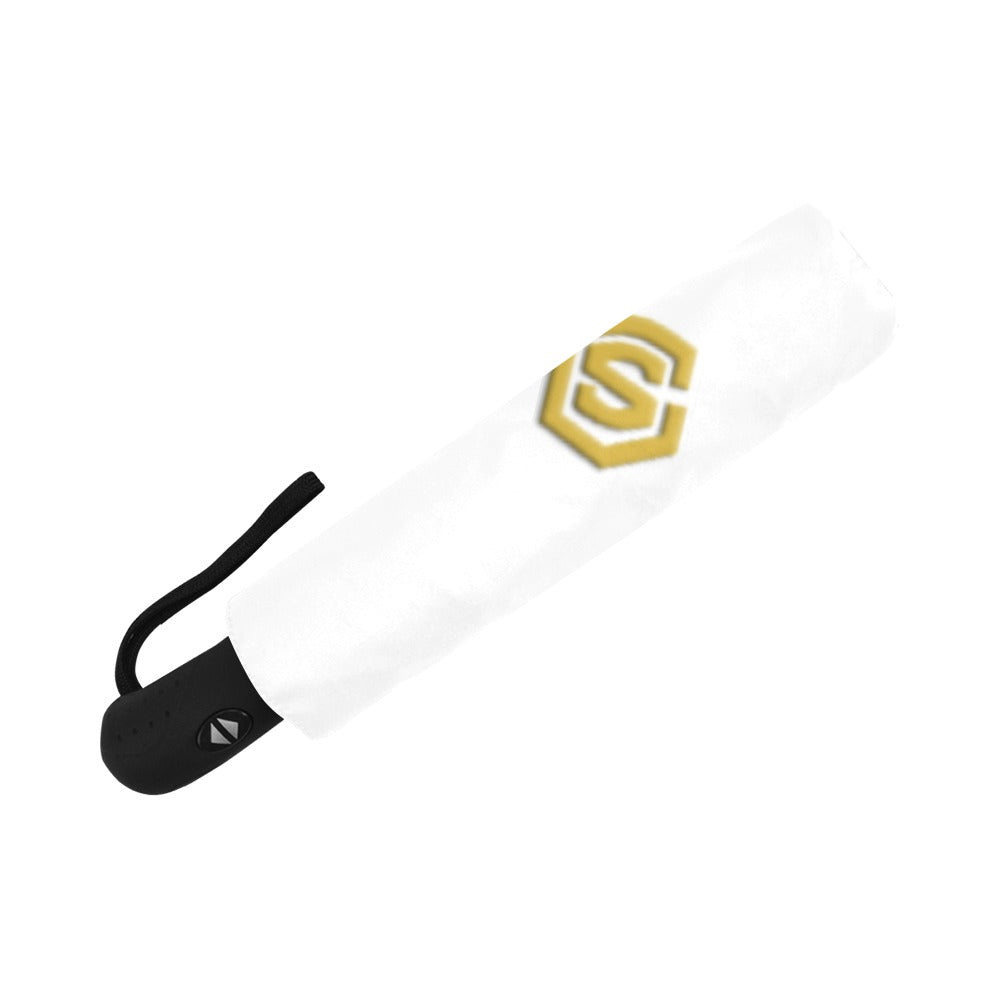 White Anti-UV Automatic Umbrella With Gold Logo Anti-UV Automatic Umbrella(Outside Printing)(Model U09)