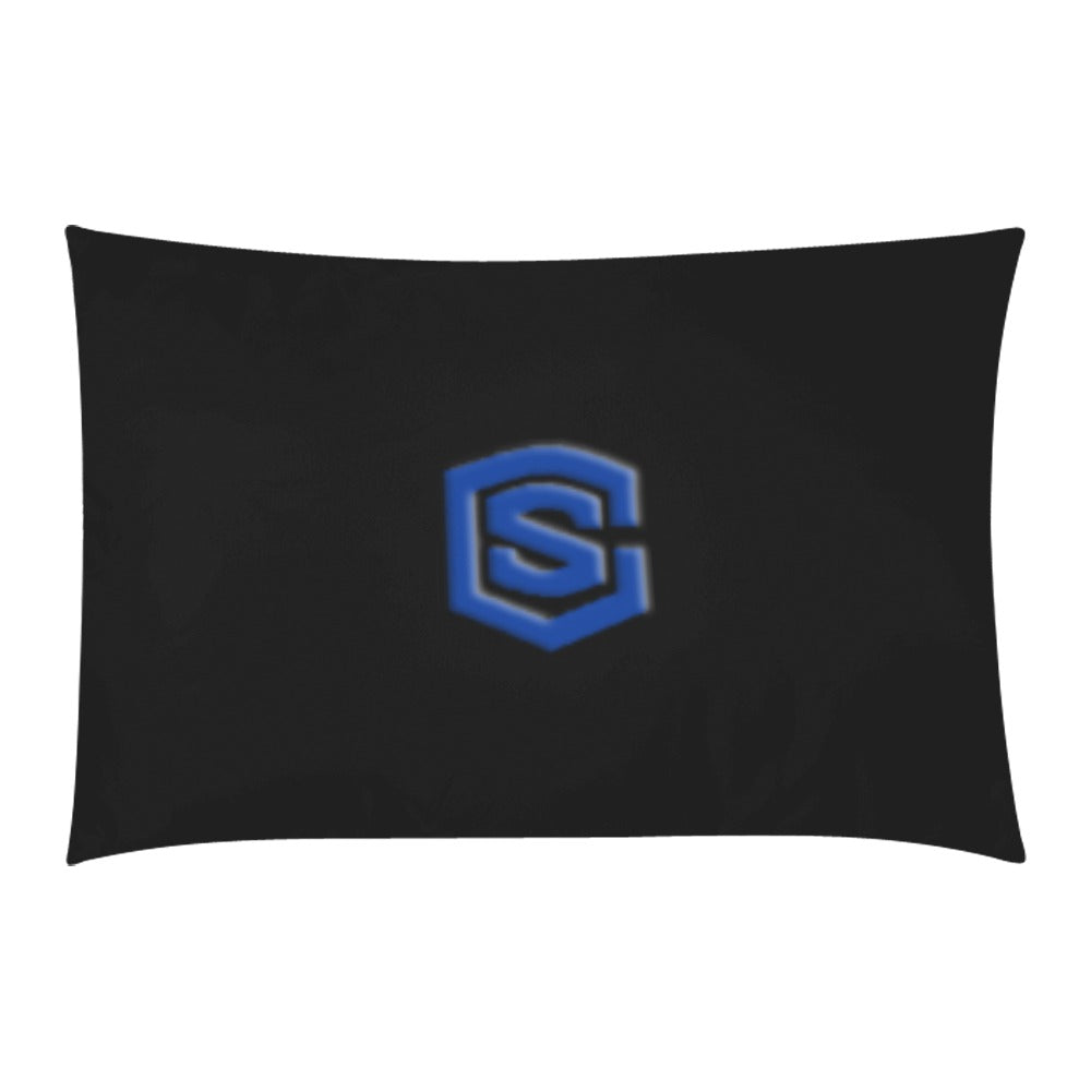 Black 3-Piece Bedding Set (1 Duvet Cover 86"x70"; 2 Pillowcases 20"x30")(One Side) wtih Blue Logo 3-Piece Bedding Set (1 Duvet Cover 86"x70"; 2 Pillowcases 20"x30")(One Side)