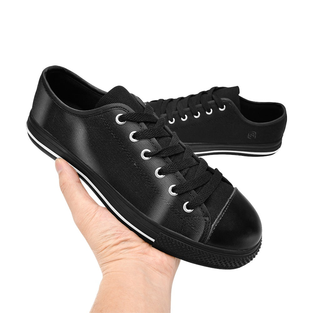 Black logo Men's Classic Canvas Shoes (Model 018)