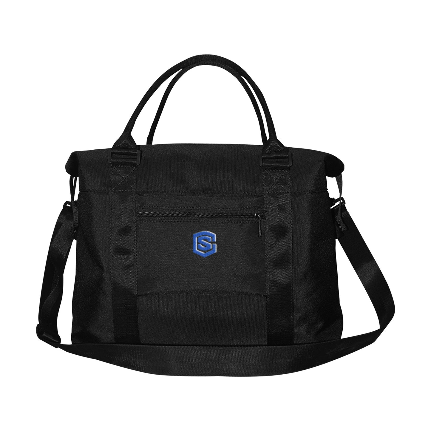 Black Large Capacity Duffle Bag With Blue Logo Large Capacity Duffle Bag(Model1715)