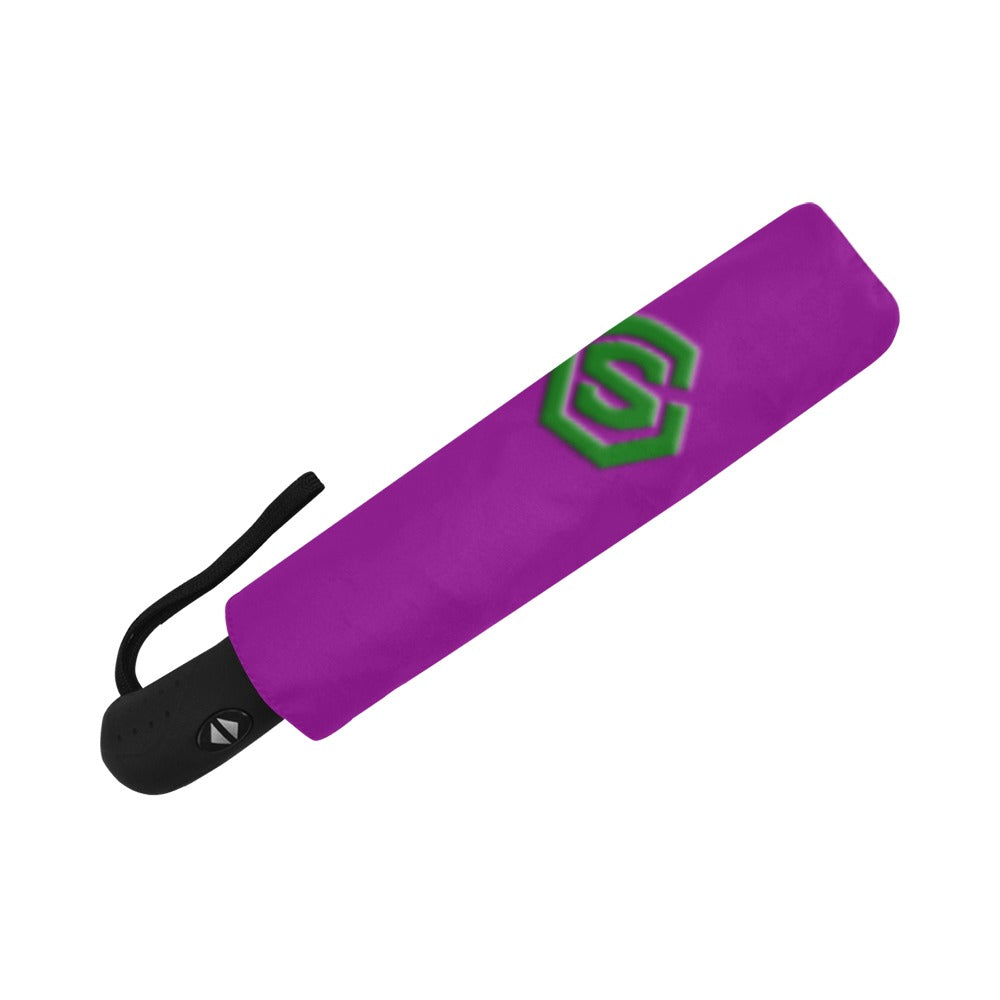 Purple Anti-UV Automatic Umbrella With Green Logo Anti-UV Automatic Umbrella(Outside Printing)(Model U09)