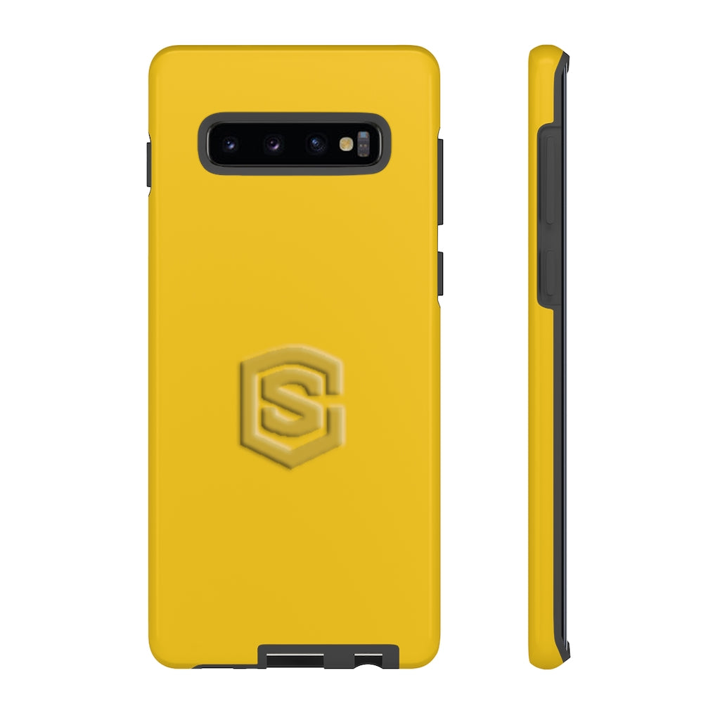 Yellow Tough Cases Gold Logo
