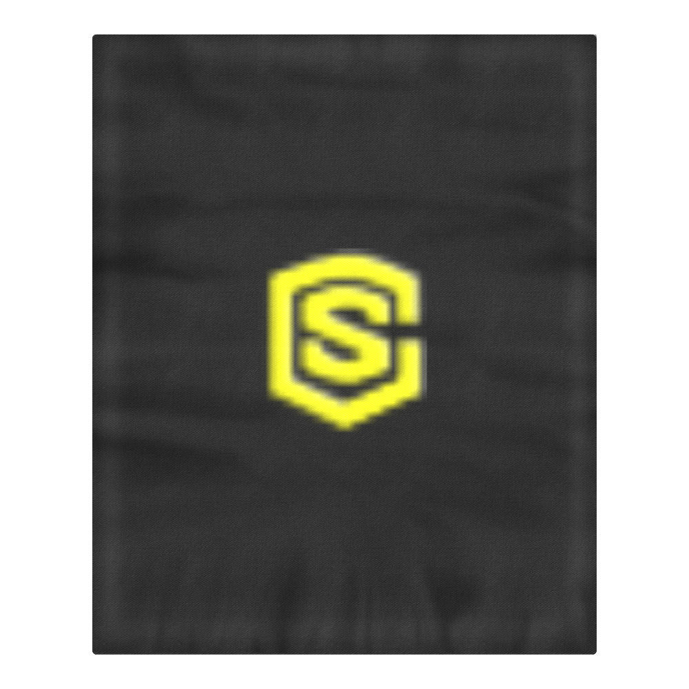 Black Duvet Cover Yellow Logo 3-Piece Bedding Set (1 Duvet Cover 86"x70"; 2 Pillowcases 20"x30")(One Side)