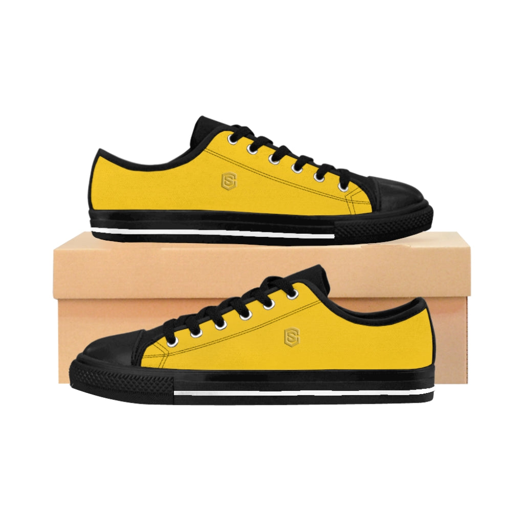 Yellow Men's Sneakers golden logo