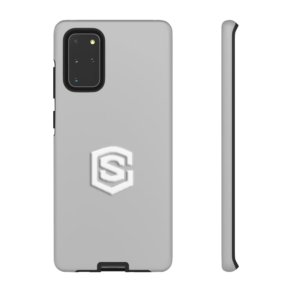 Grey Tough Cases White Logo