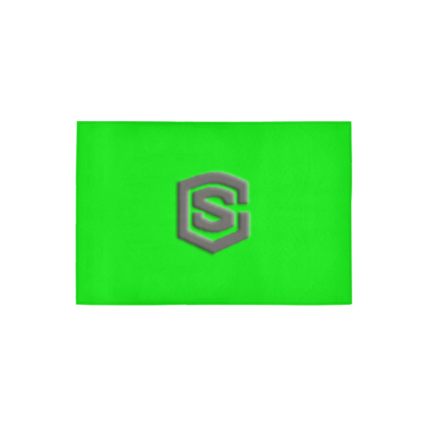 Green Door Mat with Gray Logo Doormat 24" x 16" (Sponge Material)
