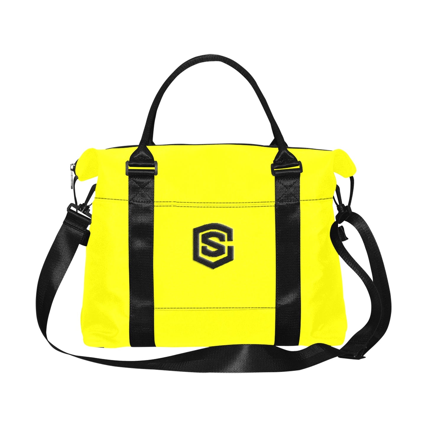 Yellow Large Capacity Duffle Bag With Black Logo Large Capacity Duffle Bag(Model1715)